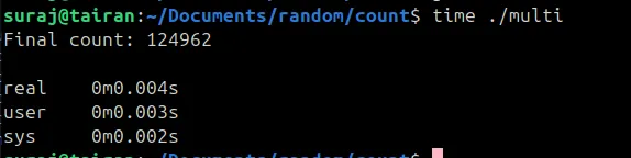 Output of multi threaded execution